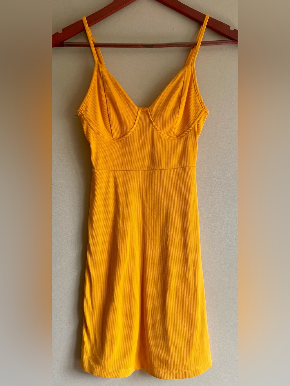 🛍️ Wild Fable Yellow Ribbed Bustier Mini Dress — XS